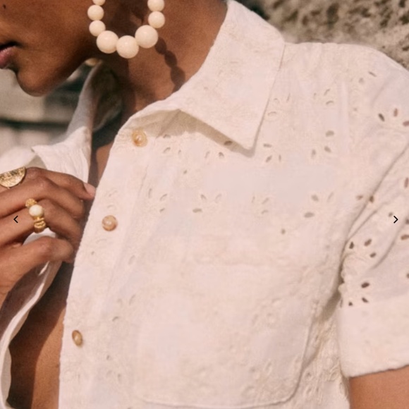 Sezane  Charlie Black Beaded Hoop Earrings - Picture 6 of 10